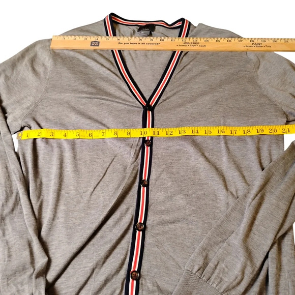 H&M Gray Button Up Silk Blend Cardigan, Large - Picture 5 of 8